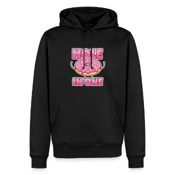 Donut: Trou en un - Sweat à capuche Premium bio Homme - noir - Devant - Nico (187cm)