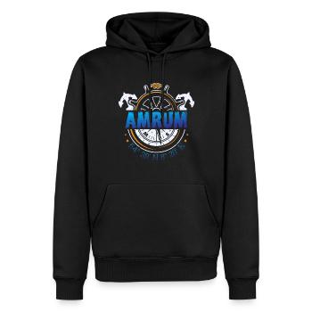 Amrum Nordsee Insel - Männer Premium Bio Hoodie - Schwarz - Vorne - Nico (187cm)