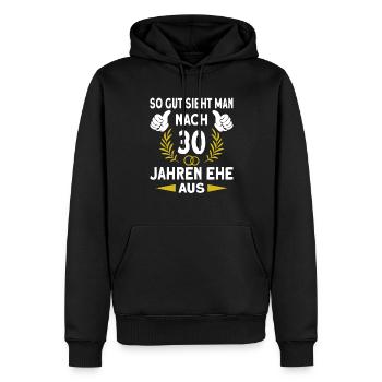Perlenhochzeit 30 Hochzeitstag Ehemann Ehefrau - Männer Premium Bio Hoodie - Schwarz - Vorne - Nico (187cm)