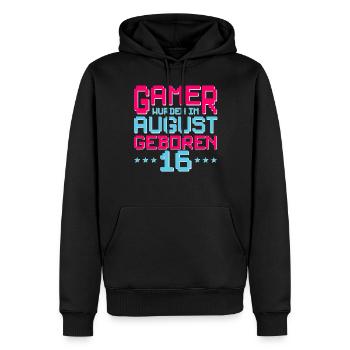 16. Geburtstag August Jahrgang 2006 Gamer - Männer Premium Bio Hoodie - Schwarz - Vorne - Nico (187cm)