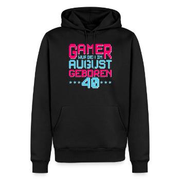 40. Geburtstag August Jahrgang 1982 Gamer - Männer Premium Bio Hoodie - Schwarz - Vorne - Nico (187cm)