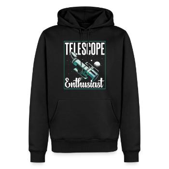 Teleskop Enthusiast Weltraum Universum Sterne - Männer Premium Bio Hoodie - Schwarz - Vorne - Nico (187cm)