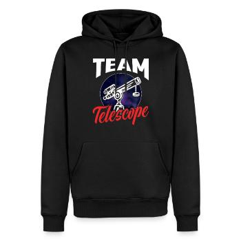 Équipe Télescope Univers Étoiles Spatiales - Sweat à capuche Premium bio Homme - noir - Devant - Nico (187cm)