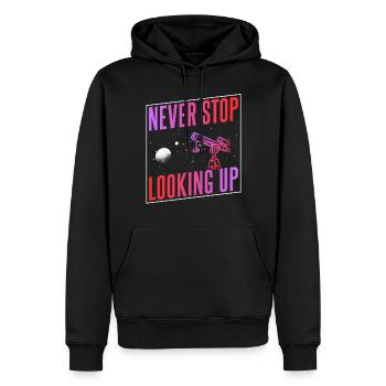 Never stop looking up Telescope - Men’s Premium Organic Hoodie - black - Front - Nico (187cm)