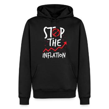 Arrêter la stagflation de l’inflation Impression monétaire - Sweat à capuche Premium bio Homme - noir - Devant - Nico (187cm)
