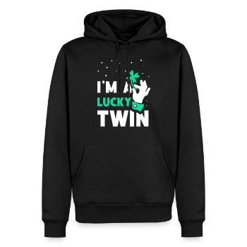 Ich Bin Ein Glücklicher Zwilling Irland Ire - Männer Premium Bio Hoodie - Schwarz - Vorne - Nico (187cm)