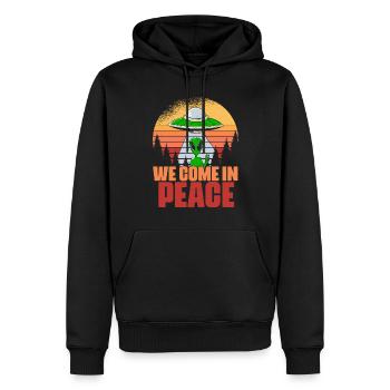 We Come In Peace Lustiges außerirdisches Leben für - Männer Premium Bio Hoodie - Schwarz - Vorne - Nico (187cm)