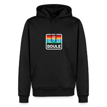 Boule Design 80s 90s Boule Player Club Club - Sweat à capuche Premium bio Homme - noir - Devant - Nico (187cm)