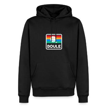 Boule Retro Design 80s 70s Vintage Boccia Spieler - Männer Premium Bio Hoodie - Schwarz - Vorne - Nico (187cm)