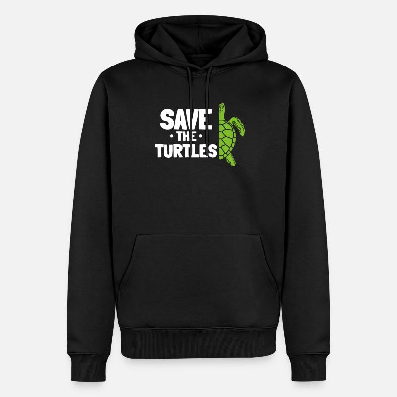 Sauvez les tortues - Sweat à capuche Premium bio Homme - noir