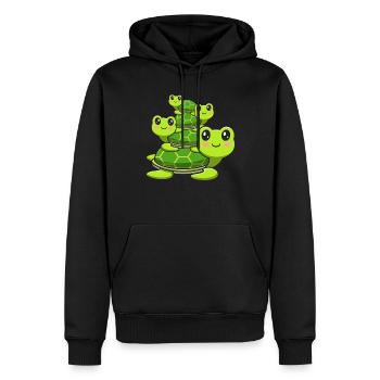 Stacked turtles, cute turtles, - Men’s Premium Organic Hoodie - black - Front - Nico (187cm)