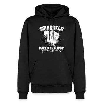 L’écureuil ne me rend pas si heureux - - Sweat à capuche Premium bio Homme - noir - Devant - Nico (187cm)