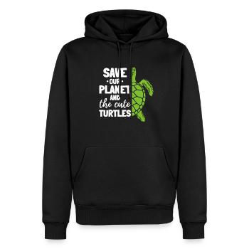 Environnement des tortues : Sauvez notre planète et - Sweat à capuche Premium bio Homme - noir - Devant - Nico (187cm)