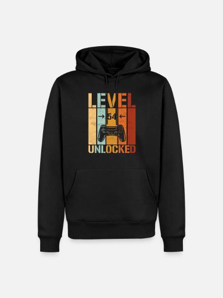 54th Birthday Level 54 unlocked - Men’s Premium Organic Hoodie - black
