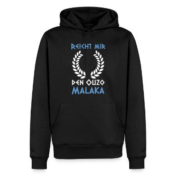 Grieche Malaka Griechenland Ouzo - Männer Premium Bio Hoodie - Schwarz - Vorne - Nico (187cm)
