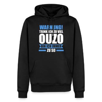 Saufspruch Griechenland Ouzo - Männer Premium Bio Hoodie - Schwarz - Vorne - Nico (187cm)
