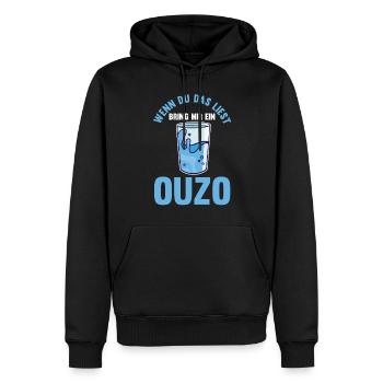 Wenn du das liest bring mir ein Ouzo - Männer Premium Bio Hoodie - Schwarz - Vorne - Nico (187cm)