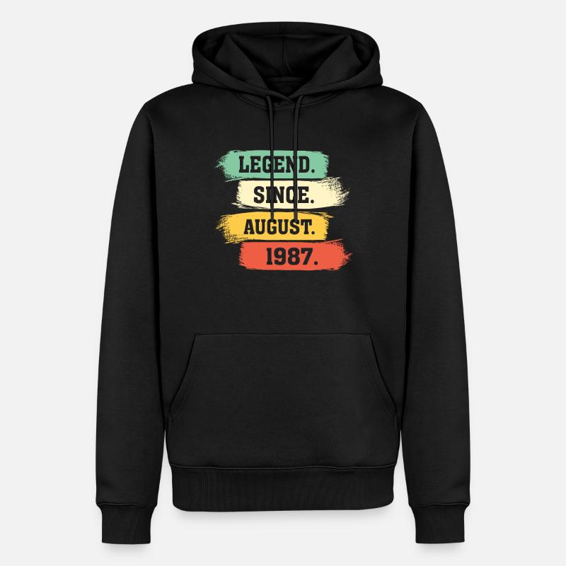 Légende depuis août 1987 - Sweat à capuche Premium bio Homme - noir