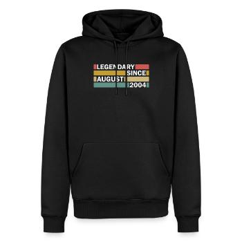 18ème anniversaire Août millésime 2004 idée cadeau - Sweat à capuche Premium bio Homme - noir - Devant - Nico (187cm)