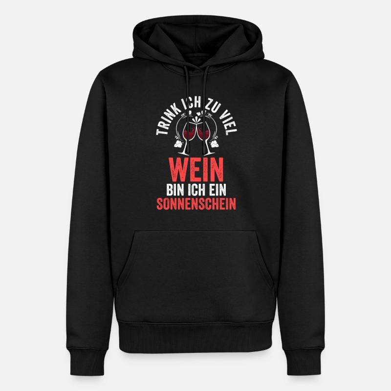 Weintrinker Party Wein - Männer Premium Bio Hoodie - Schwarz