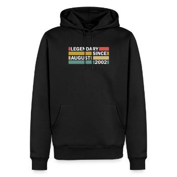 20. Geburtstag August Jahrgang 2002 Geschenkidee - Männer Premium Bio Hoodie - Schwarz - Vorne - Nico (187cm)