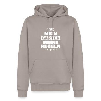 Schrebergarten Gartenbau Gärtner - Männer Premium Bio Hoodie - Taupe - Vorne - Nico (187cm)