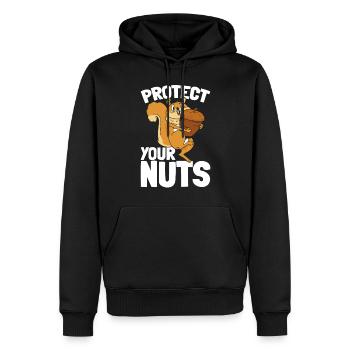 Eichhörnchenliebhaber - Schützen Sie Ihre Nüsse - - Männer Premium Bio Hoodie - Schwarz - Vorne - Nico (187cm)