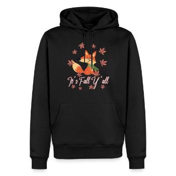 Liebe Fuchs Thanksgiving Herbst - Männer Premium Bio Hoodie - Schwarz - Vorne - Nico (187cm)