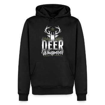 Buck Deer Hunting Hunter Vintage - Sweat à capuche Premium bio Homme - noir - Devant - Nico (187cm)