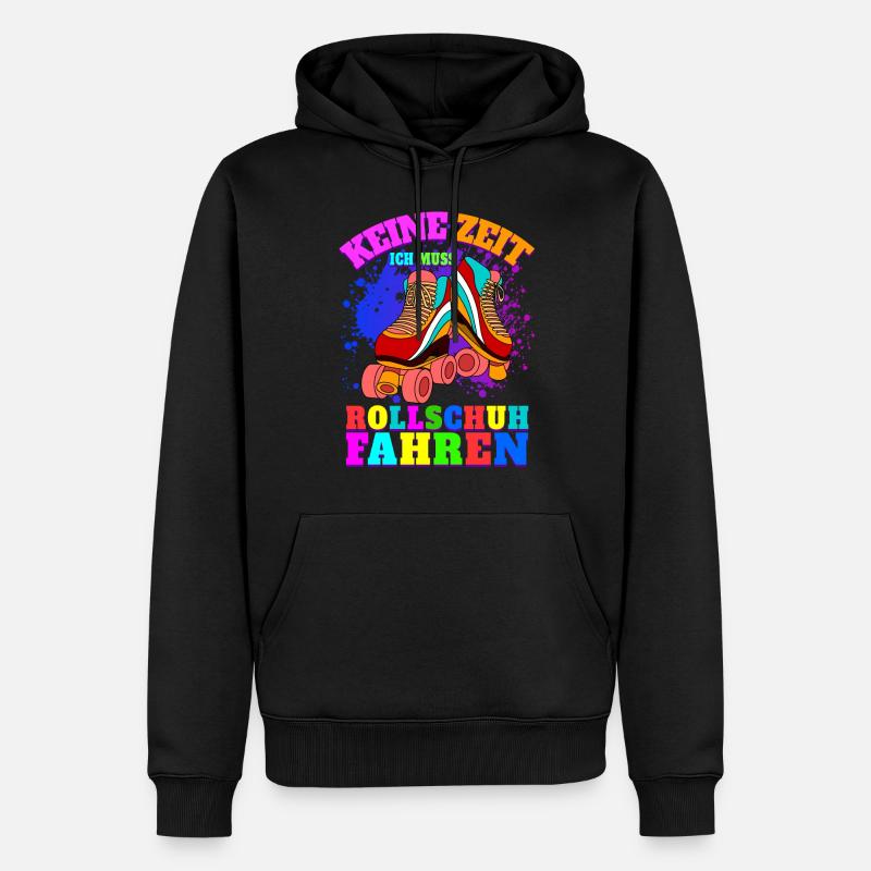 Rollschuhe Geschenk Retro Rollschuh Mädchen - Männer Premium Bio Hoodie - Schwarz