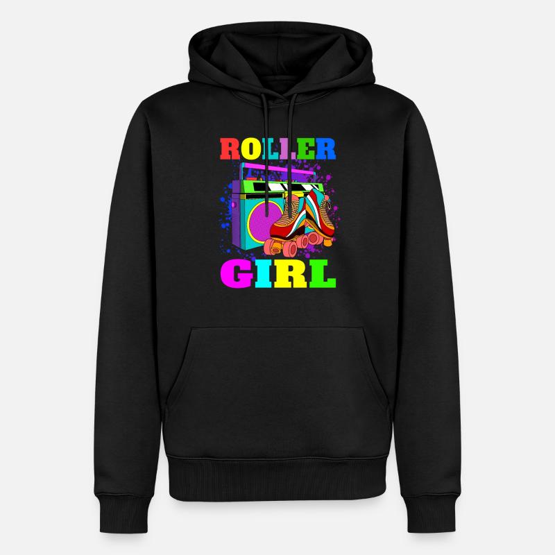Rollschuhe Geschenk Retro Rollschuh Mädchen - Männer Premium Bio Hoodie - Schwarz