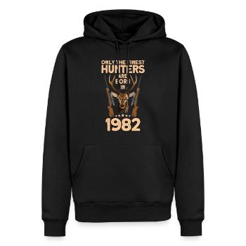 Jäger 40. Geburtstag Hirsch Jagen Geschenk - Männer Premium Bio Hoodie - Schwarz - Vorne - Nico (187cm)