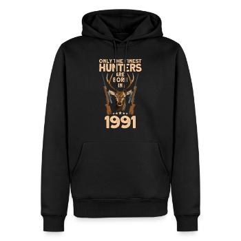 Jäger 31. Geburtstag Hirsch Jagen Geschenk - Männer Premium Bio Hoodie - Schwarz - Vorne - Nico (187cm)