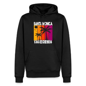 Santa Monica California Sonnenuntergang - Männer Premium Bio Hoodie - Schwarz - Vorne - Nico (187cm)