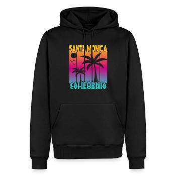 Santa Monica California Sonnenuntergang - Männer Premium Bio Hoodie - Schwarz - Vorne - Nico (187cm)