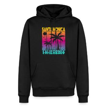 Santa Monica California Sonnenuntergang - Männer Premium Bio Hoodie - Schwarz - Vorne - Nico (187cm)