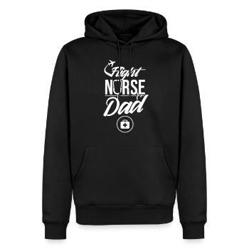 Infirmière de vol Papa Médecin de vol Médecin de vol Médecin de vol - Sweat à capuche Premium bio Homme - noir - Devant - Nico (187cm)