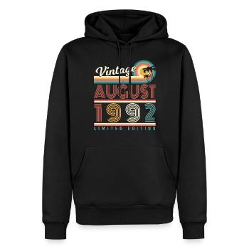 Zum 30.Lebensjahr August 1992 - Männer Premium Bio Hoodie - Schwarz - Vorne - Nico (187cm)