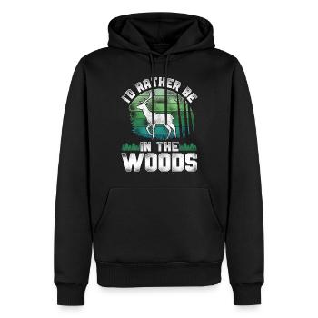 Buck Deer Hunting Hunter Vintage - Männer Premium Bio Hoodie - Schwarz - Vorne - Nico (187cm)