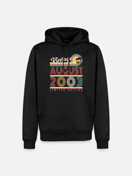 Geburtsmonat August 2003 - Männer Premium Bio Hoodie - Schwarz