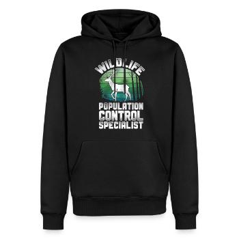 Buck Deer Hunting Hunter Vintage - Männer Premium Bio Hoodie - Schwarz - Vorne - Nico (187cm)