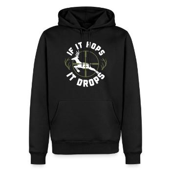 Buck Deer Hunting Hunter Vintage - Sweat à capuche Premium bio Homme - noir - Devant - Nico (187cm)
