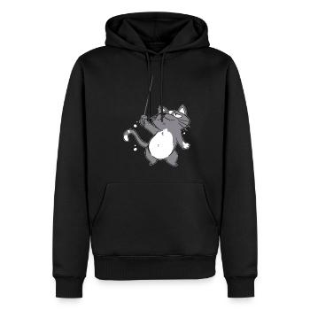 Lustiges Tierfechten, Sporthumor für einen - Männer Premium Bio Hoodie - Schwarz - Vorne - Nico (187cm)
