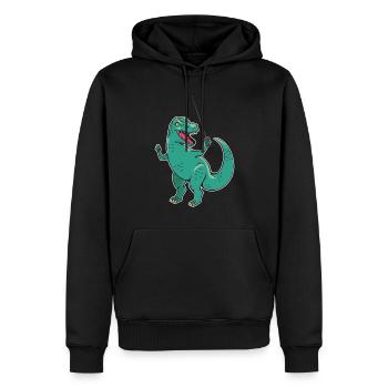Lustiger Dinosaurier-Fecht-Humor für einen Trex - Männer Premium Bio Hoodie - Schwarz - Vorne - Nico (187cm)