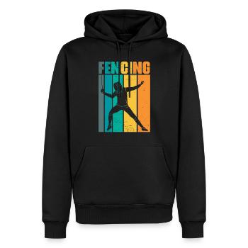 Vintage Fechten Lustiges Schwert Kampf Sport Humor - Männer Premium Bio Hoodie - Schwarz - Vorne - Nico (187cm)