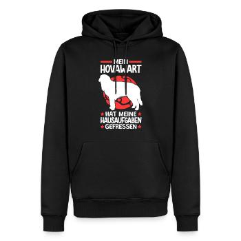 Hovawart hat meine Hausaufgaben gefressen - Männer Premium Bio Hoodie - Schwarz - Vorne - Nico (187cm)