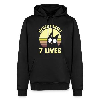 Never Forget 7 Lives Cite Death Philosophy - Sweat à capuche Premium bio Homme - noir - Devant - Nico (187cm)