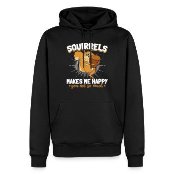 L’écureuil ne me rend pas si heureux - - Sweat à capuche Premium bio Homme - noir - Devant - Nico (187cm)