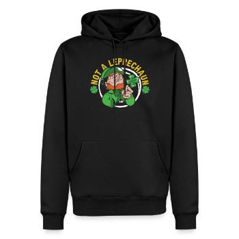 Pas de leprechaun Irlandais St Patrick Leprechaun Irlandais - Sweat à capuche Premium bio Homme - noir - Devant - Nico (187cm)