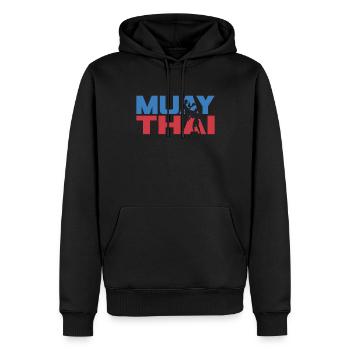 Muay Thai Arts Martiaux Arts Martiaux Combattant - Sweat à capuche Premium bio Homme - noir - Devant - Nico (187cm)